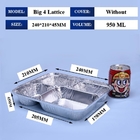 Compartment Divided Aluminium Foil Lunch Box High Temperature Resistant